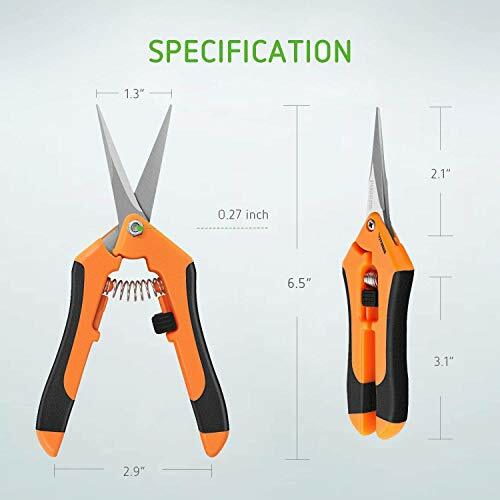6.5 " Gardening Hand Pruner Pruning Shear with Straight Stainless Steel Blades - Picture 6 of 7