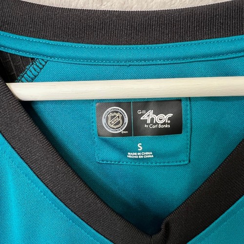 Women's San Jose Sharks G-III 4Her Teal Raglan V-Neck T-shirt Small - Picture 3 of 7