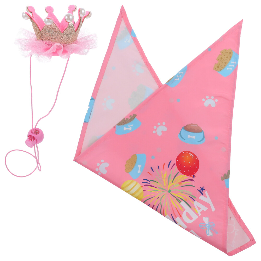 APL Cappello Compleanno Saliva Set Cane Sciarpa Compleanno Cane Corona Compleanno