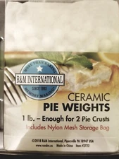 R&M International Ceramic Pie Weights 1 lb. with Mesh Storage Bag 