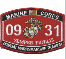 4.25" MARINE CORPS MOS 0931 COMBAT MARKSMANSHIP TRAINER EMBROIDERED PATCH