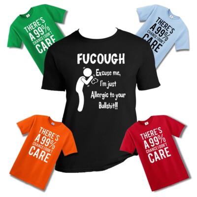 FUCOUGH  Excuse me, I'm just Allergic to you/T-Shirt Funny Humor Joke Tee