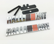 Metal RALLIART Front Grill Grilles PLUS Rear Emblem Badge Sticker for Mitsubishi