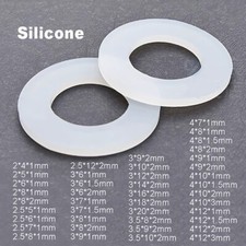 White Silicone High Temp Flat Ring Washer Seal Gaskets Size: M2M2.5M3M3.5M4 