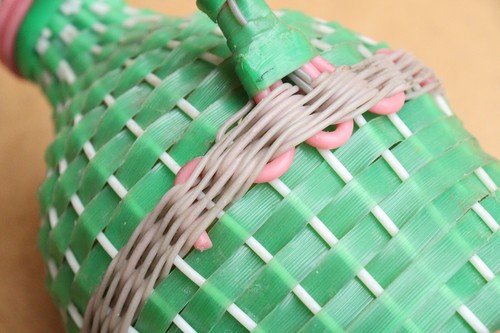 Vintage Bottle Demijohn Plastic Wrapped French Style Country Retro Cottage 1960s - Picture 9 of 9