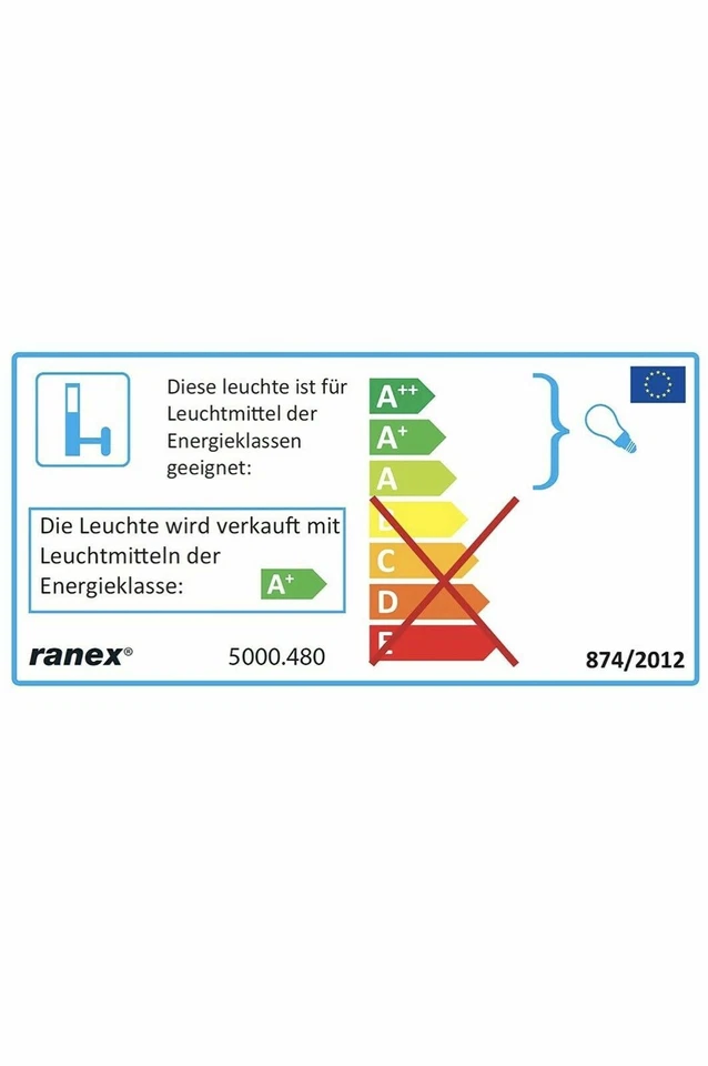 LED Wand Außenleuchte aus Aluminium-Glas, Grau Ranex 5000.480 warm weiß/ 38° Abs - Bild 2 von 3
