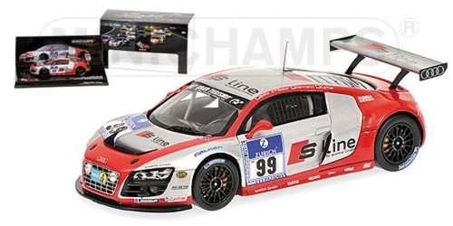 1:43 Audi R8 Lms 2010 Biela Fässler ADAC Nürburg 437101999 MINICHAMPS New
