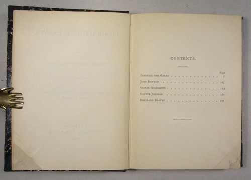 TH. MACAULAY: ENSAYOS BIOGRÁFICOS, Tauchnitz 1857, colección de autores británicos - Imagen 6 de 9