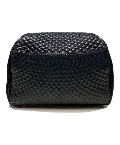 BALLY Quilted Leather Shoulder Bag Black Gold Hardware Vintage Italy - Picture 3 of 8