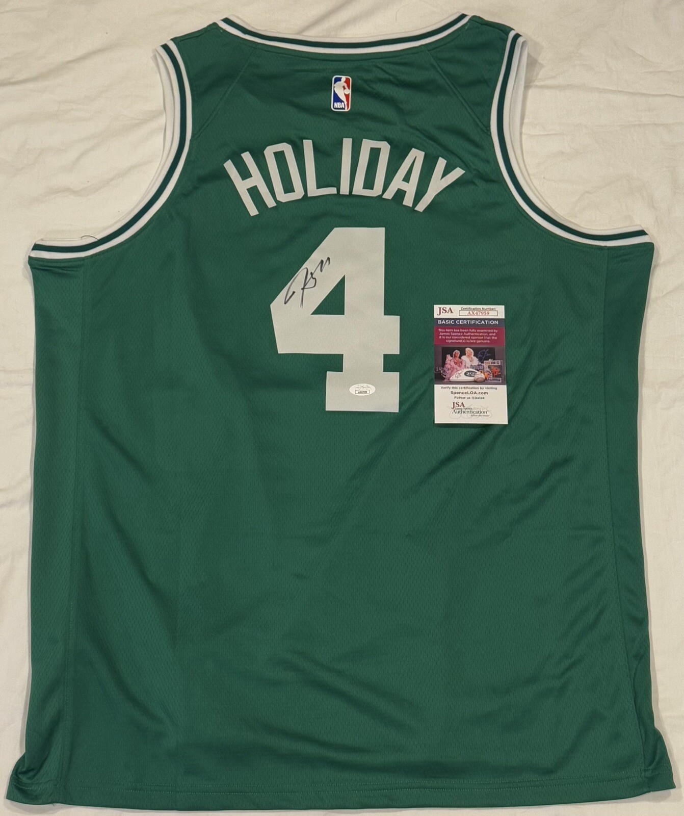 Jrue Holiday Autographed Signed Boston Celtics Jersey JSA COA 24 Champs 