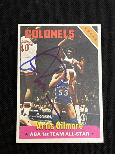 HOF ARTIS GILMORE 1975-76 TOPPS SIGNED AUTOGRAPHED CARD #250 KENTUCKY COLONELS