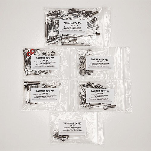 Kit vis allen inox moteur pour Yamaha FZX 750 Fazer 1986-1998