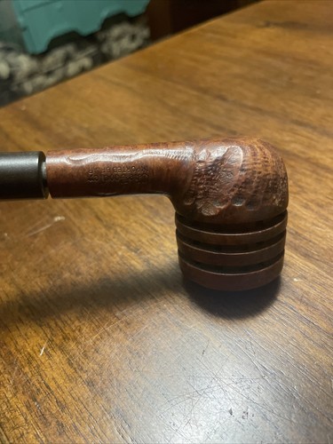 The Doodler Pot Briar Pipe Hand Cut Groves Holes Rough Surface Rubber Ebonite - Picture 7 of 24
