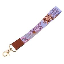 Cute Wrist Lanyard for Keys Purple Wristlet Lanyard Key Chain Holder Boho