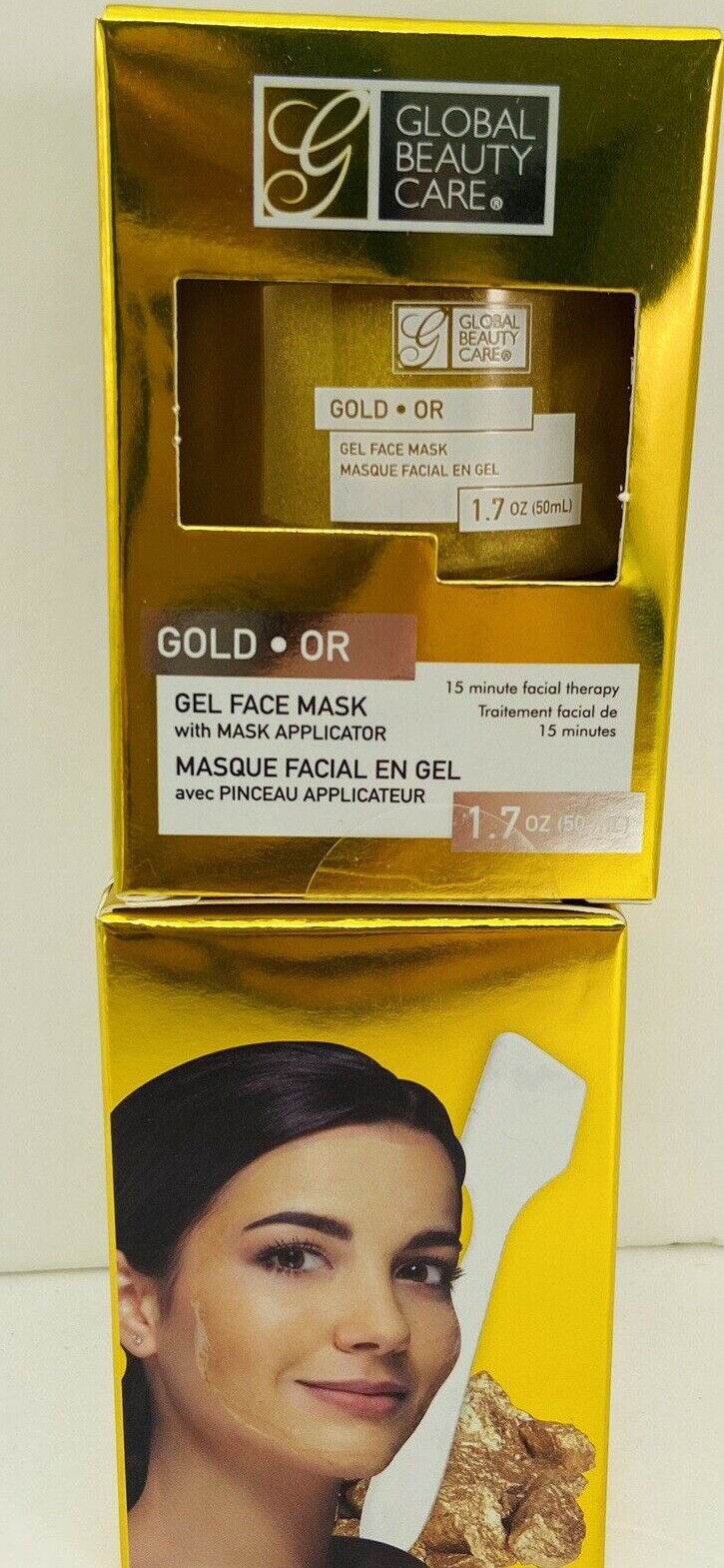 Global Beauty Care Gold Antiaging Gel Face Mask With Mask Applicator 1