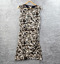 Banana Republic Womens Pencil Blouson Dress Size S Black Beige Stretch Knit