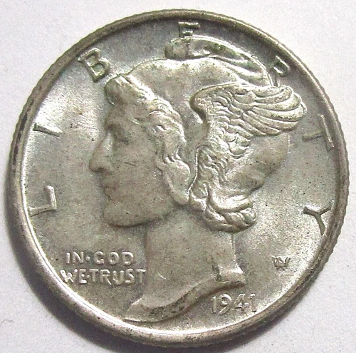 1941 Mercury Dime UNCIRCULATED Toned Original