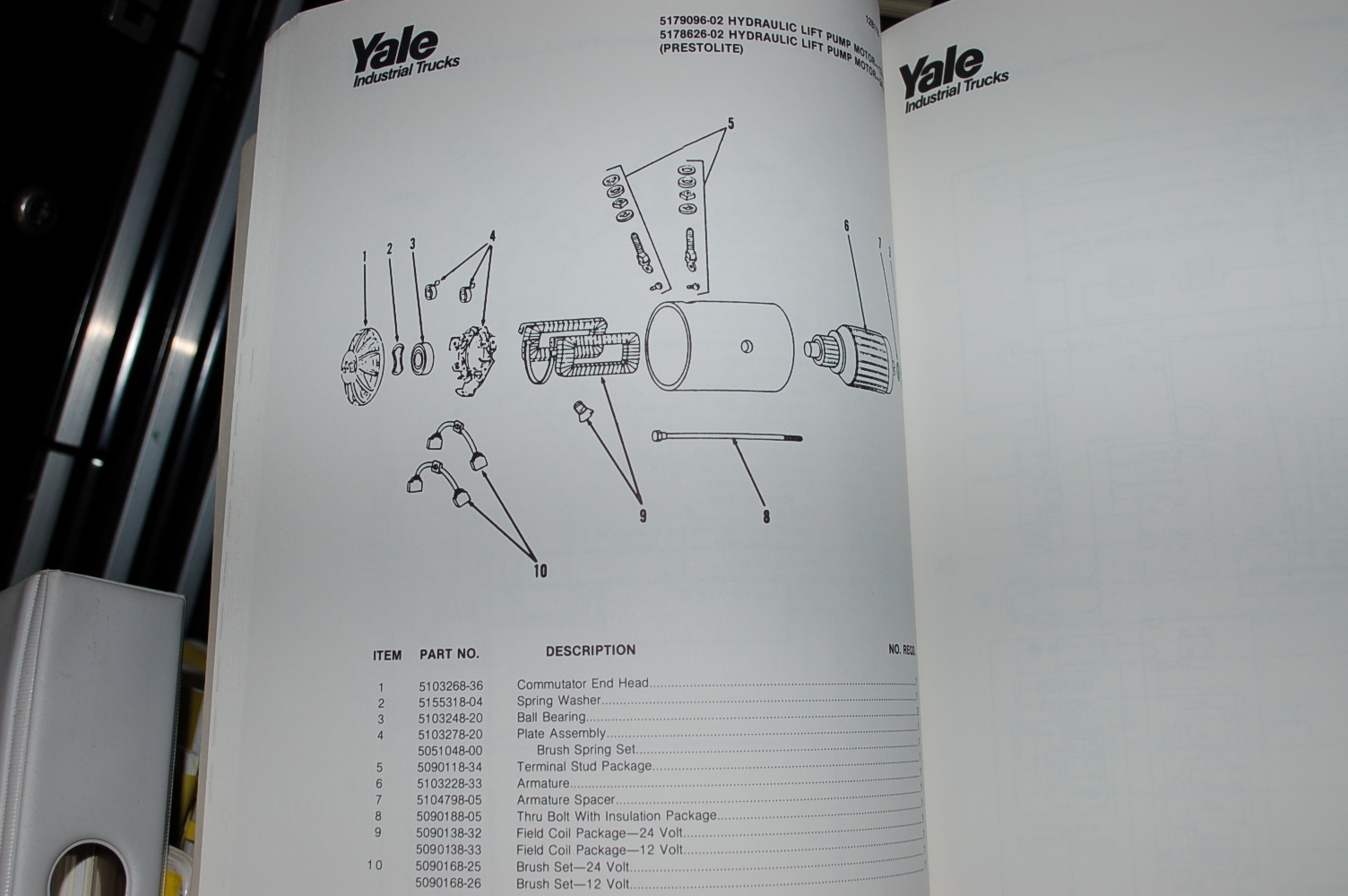 YALE Model ERC ERPAC BC Forklift Parts Manual book catalog list spare