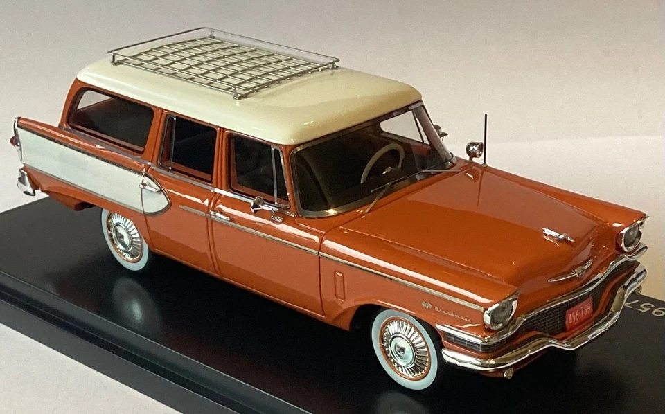 Esval Models 1957 Studebaker President Broadmoor Station Wagon. Orange/White. - Image 4 of 4