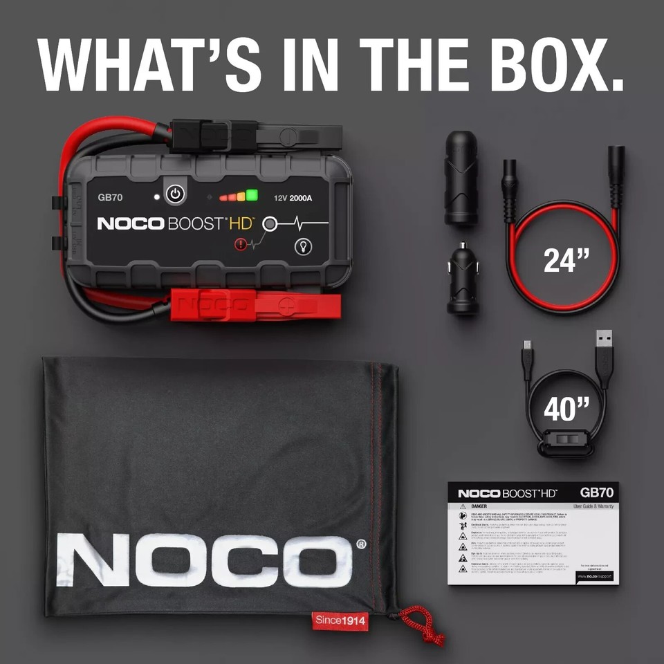 NOCO GB70 Boost HD 2000 Amp UltraSafe Lithium Jump Starter eBay