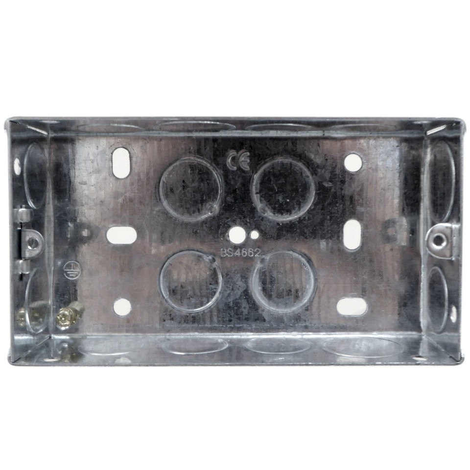 Metal Back Box 25mm 35mm 47mm 1G 2G Dual 1G+1G 2G+1G Galvanised Steel ...