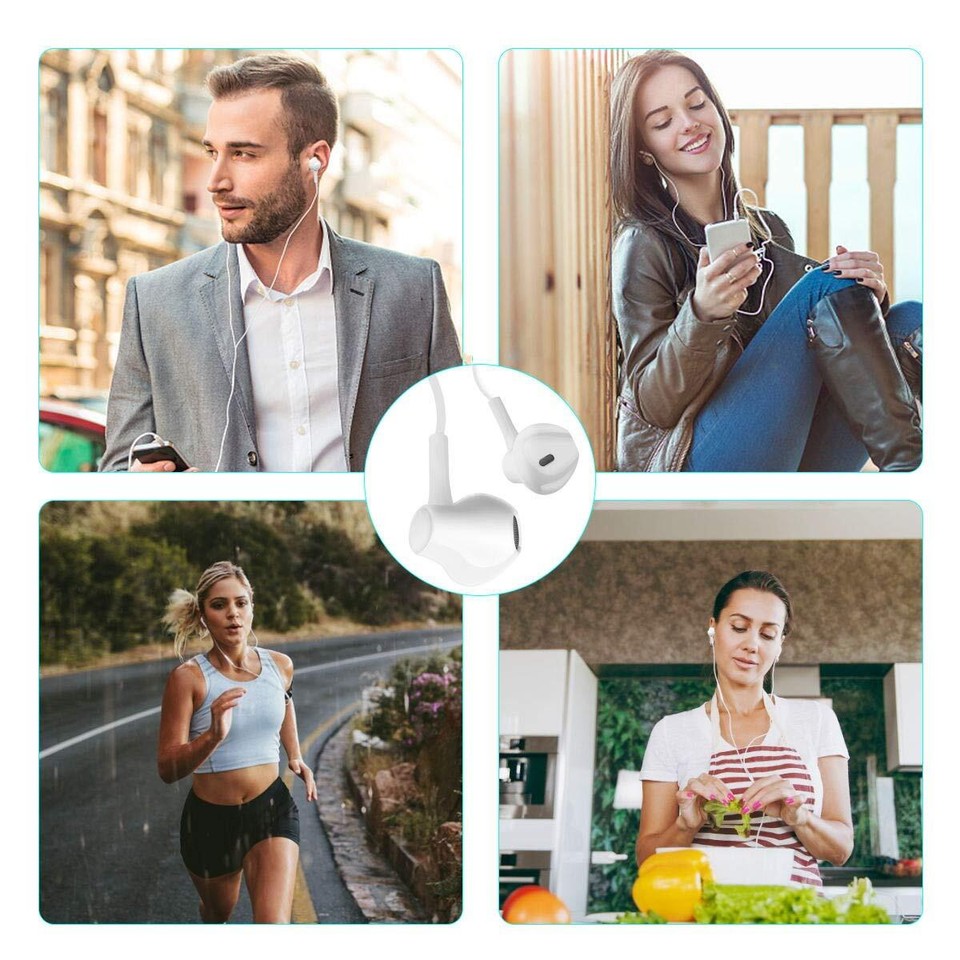 Wired Earbuds Pack of 4, inEar Wired Earphones with Microphone Volume