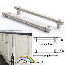 Hafele Pimlico Steel Bar Handle Stainless Steel Effect Kitchen Cabinet Door Knob