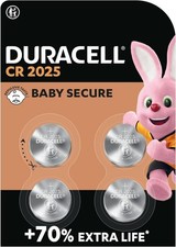 Image of Duracell CR2025 3V Lithium Coin Cell Batteries 4 Pack DL2025 Long Life