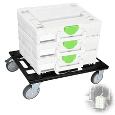 Metal Tool Cart for Festool with 4 Rollers, Black Systainer Cart for Festool ...