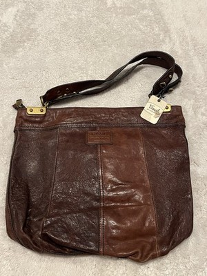 Fossil Ginger Chocolate Genuine Leather Tote  Long Live Vintage 