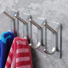 4PCS Self Adhesive Towel Hooks 304 Stainless Steel Bathroom Wall Hooks