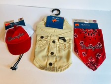 Wrangler Dog Pet Western Costume 3 Pc Set Hat Shirt Bandana Cowboy NWT Size XS