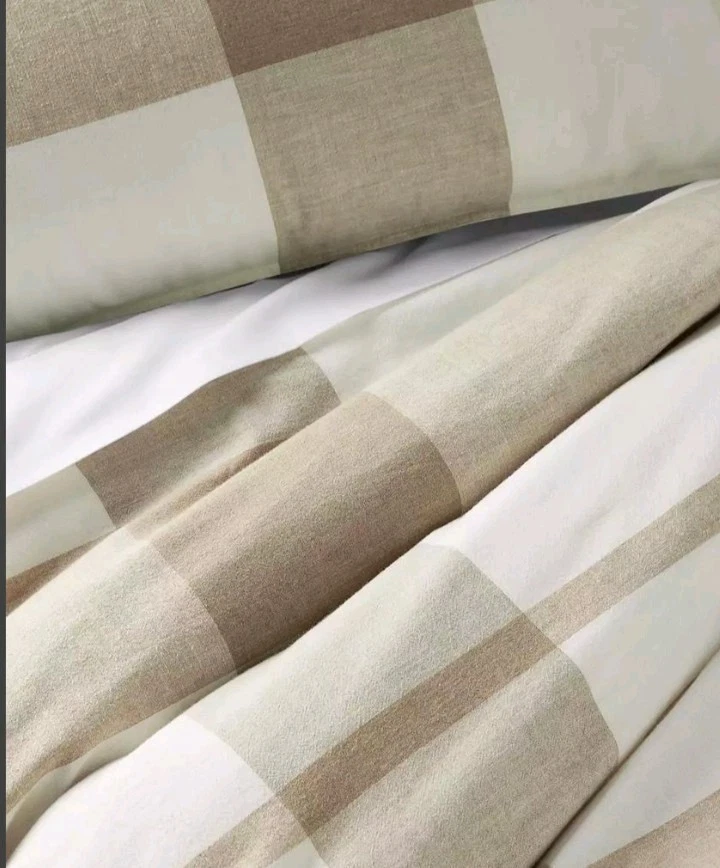 Charter Club "Yarn-Dyed Plaid" 3 Pc KING Duvet Set W/Shams, Cotton/Linen, NWT - Image 3 of 4