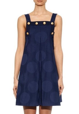 Marineblaues Minikleid von Kenzo mit goldenen Knöpfen
