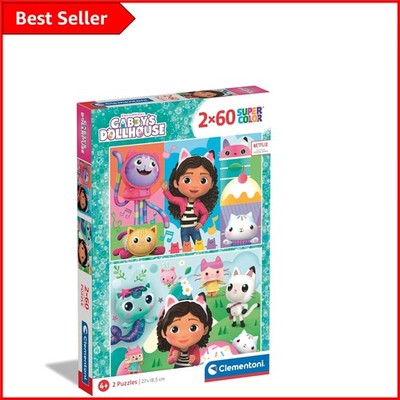 Kinderfreundliche Gabbys Puppenhaus Puzzle - 2 x 60 Teile für Spaß beim Lernen