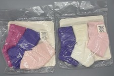 Vtg Lot Of 6 Toddler Baby Socks Size 5 1/2 NOS 100 Mercerized Cotton Scalloped