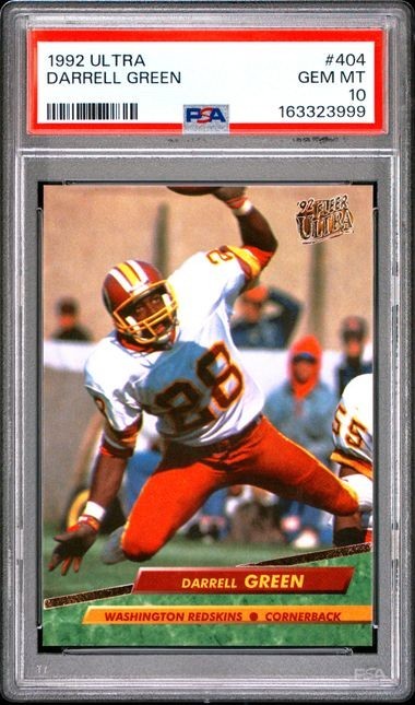 1992 Fleer Ultra #404 Darrell Green Card PSA 10 Pop 7 HOF Washington Redskins