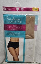 Vanity Fair Radiant Women's Seamless Light Smoothing Briefs, 2 Pack, Size M/6