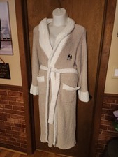 VTG Rare Big Dogs Robe Thick Heavy Terry Cloth Wrap Tie Pockets Wms OSFM 6188