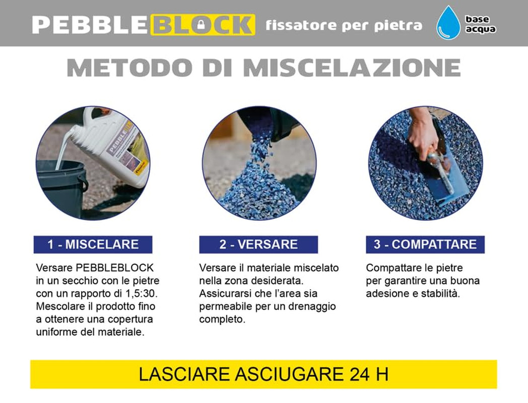 PEBBLE BLOCK (5Kg) - Legante per Ghiaia E Ghiaietto Su Vialetti, Cortili E Bordi - 2