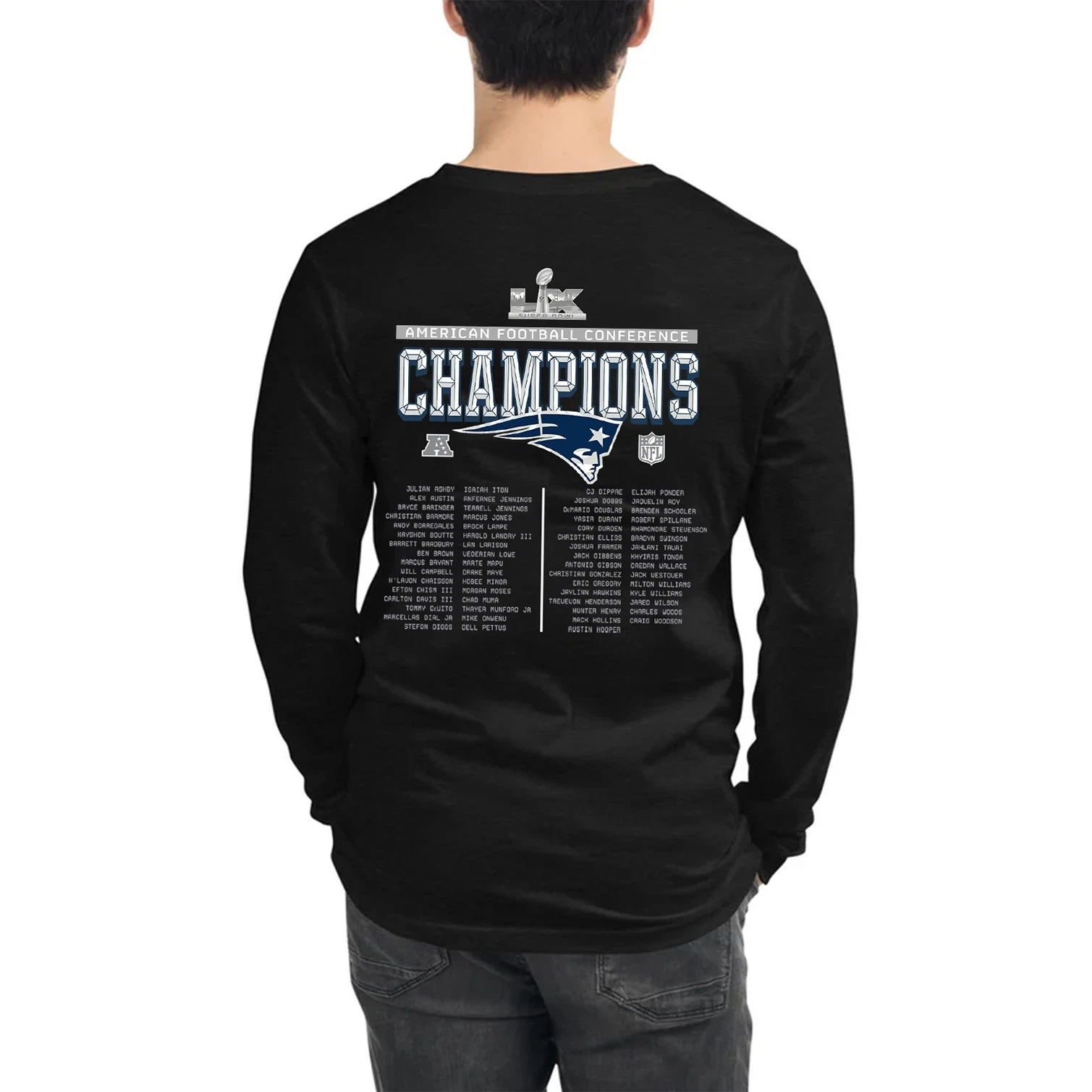 New England Patriots AFC Champions 2025 Long Sleeve