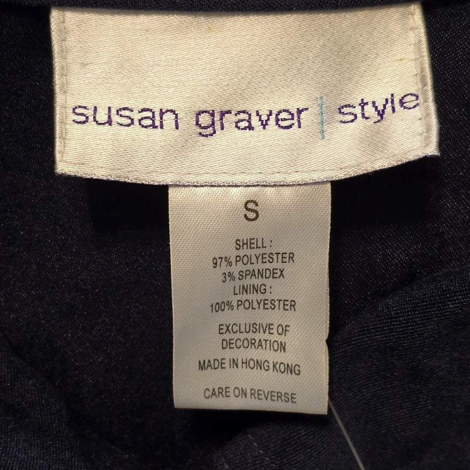 Susan Graver Embroidered Jacket Womens Small Blue Floral Boho Mature Capsule NWT - Image 3 of 4