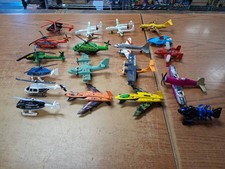Lot of 16 Planes, Helicopters and Boat Diecast and Plastic