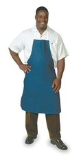 Bib Apron, Cotton Denim, Over-Lock, 17 mil, 36 in, Blue, Universal