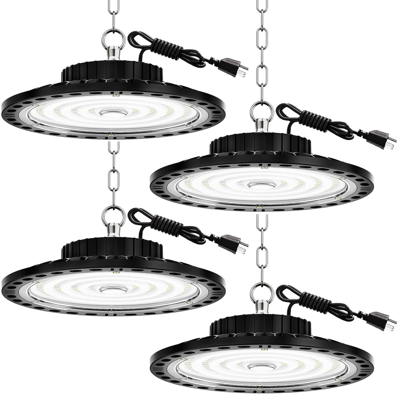 LED High Bay Lights 100W 4 Pack, 10000LM UFO LED Shop Lights 6500K UFO High B...