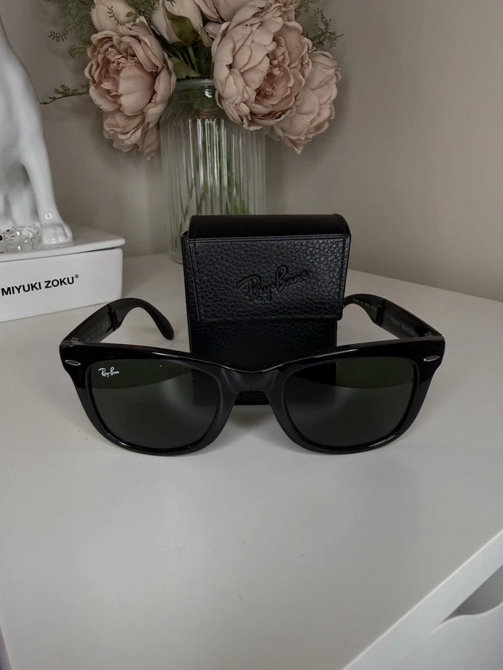 Ray-Ban Wayfarer Folding Classic RB4105 Sunglasses - Black/Green, photo 3 of 5