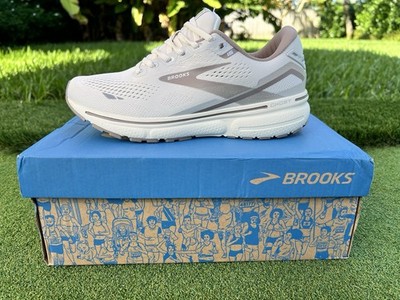 Brooks Ghost 15 Men s Road Running Shoes Size 8 Rice White/Light Brown Lace Up