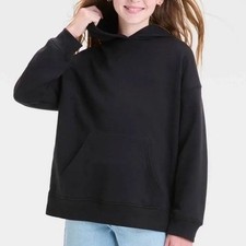 Art Class Girls Hoodie Large Black Fleece