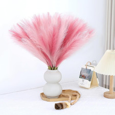 60 Pcs Pampas Grass Decor 21.7 Inch Faux Pink Pampas Grass Bulk Artificial Dried
