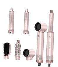 5 in 1 Hair Styler  Wrap Air Curler, Low-Speed Negative Ionic Hair Tools Pink